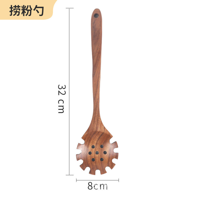 Cross-border acacia wood Amazon wooden shovel cooking shovel filter shovel wooden soup spoon colander wooden rice spoon noodle spoon set