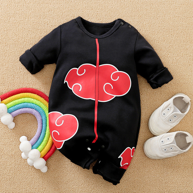Baby Spring and Autumn Clothing Cotton Long Sleeve Harness Category A Outerwear Animation Themed Newborn Onesie Romper