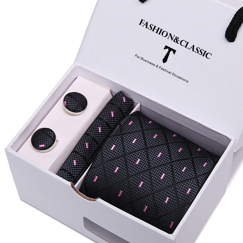 Men's tie gift box 5-piece suit group tie business formal wedding tie manufacturer wholesale