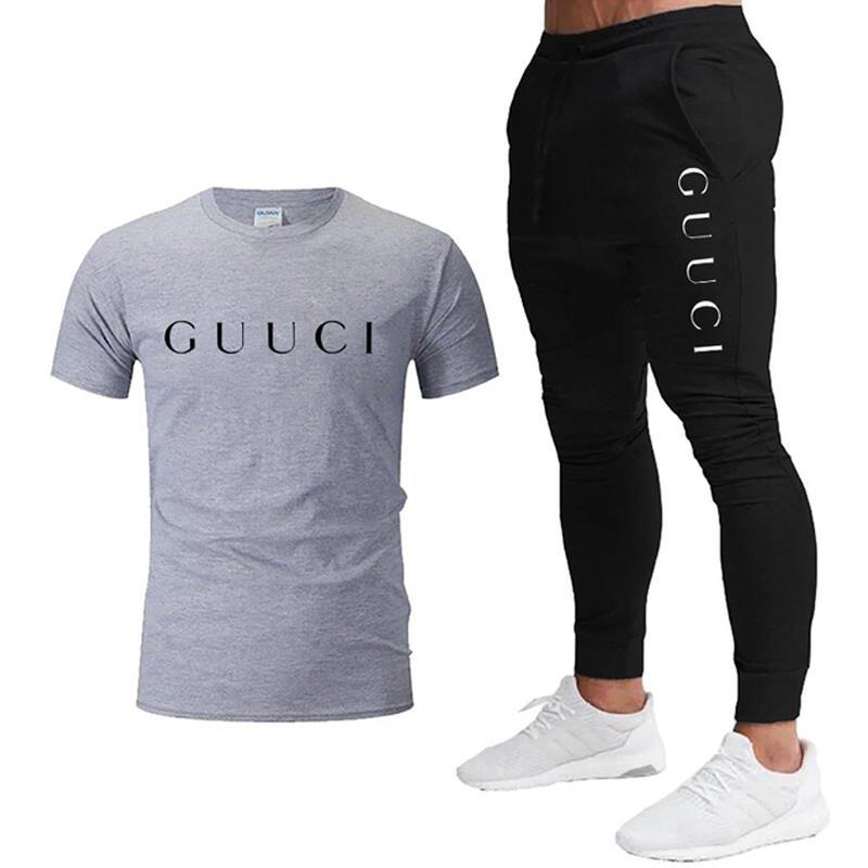 2023 foreign trade new hot-selling summer men's trousers casual fashion shorts nine-point sports casual T-shirt suit