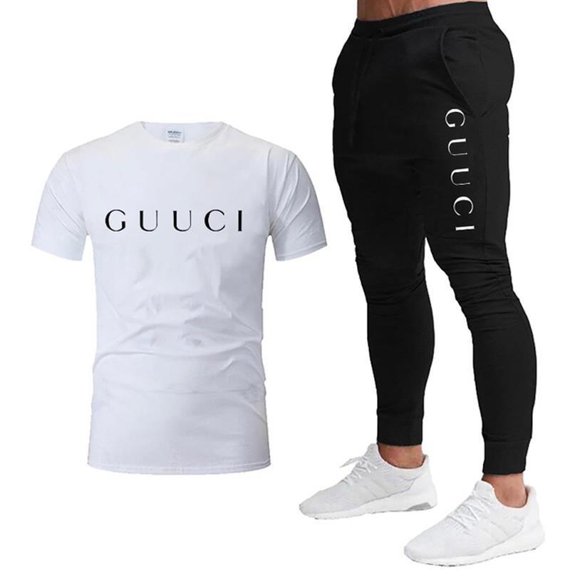 2023 foreign trade new hot-selling summer men's trousers casual fashion shorts nine-point sports casual T-shirt suit