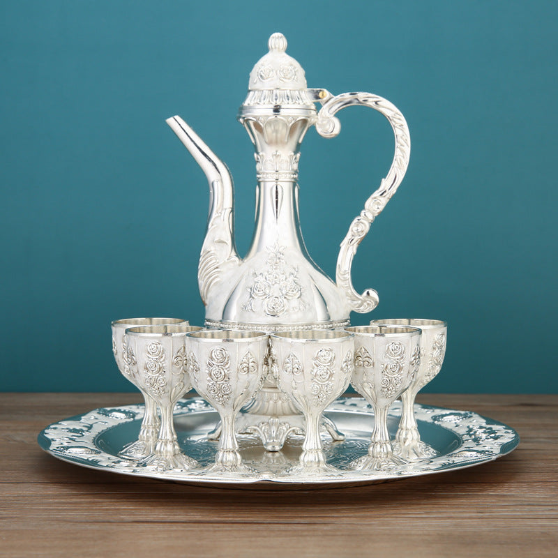 European-style wine jug home creative wedding wine jug retro light luxury white wine glass set Russian ethnic style decoration