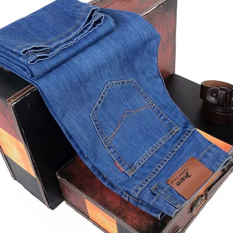 Explosive Men's Jeans Summer Jeans Men's Straight Leg Pants Large Size New Trendy Handsome Casual Pants Men's Wear
