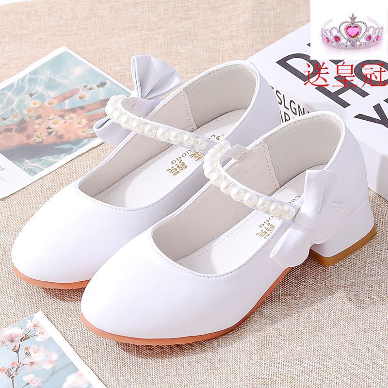 Princess shoes, crystal shoes, girls' flat-soled children's autumn shoes, little princess soft-soled shoes, host catwalk dress performance shoes