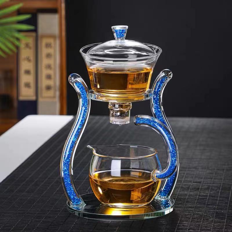 Semi-automatic glass tea set set lazy tea set lazy tea maker office glass all-in-one tea maker