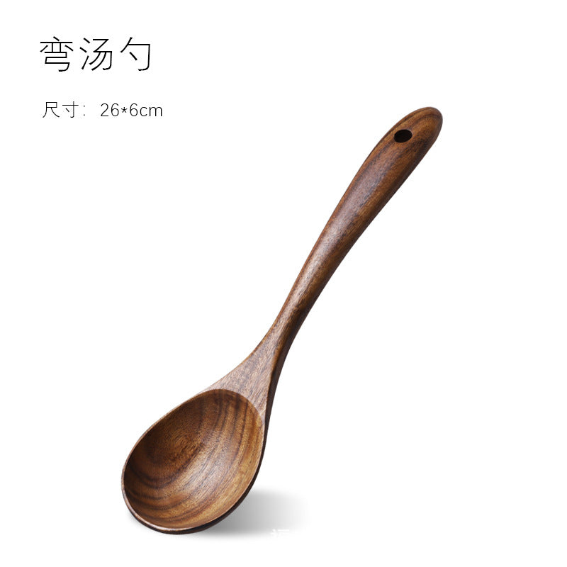 Cross-border acacia wood Amazon wooden shovel cooking shovel filter shovel wooden soup spoon colander wooden rice spoon noodle spoon set