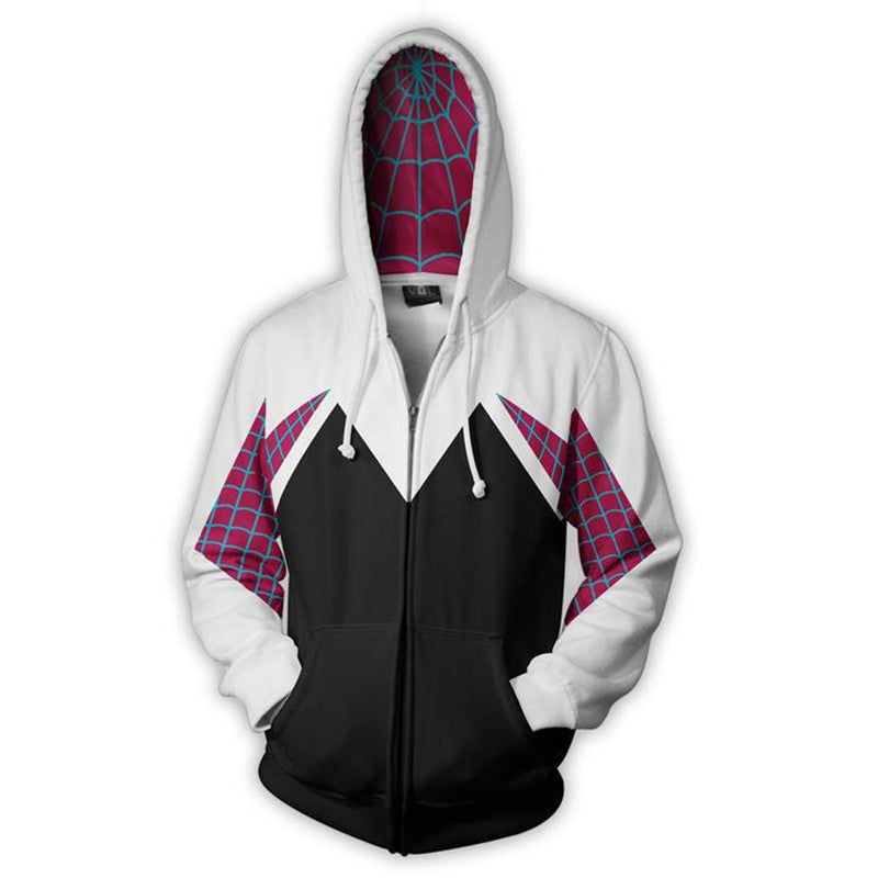 3D digital printing Spider-Man New Era Little Black Spider cosplay anime zipper cardigan hooded sweatshirt