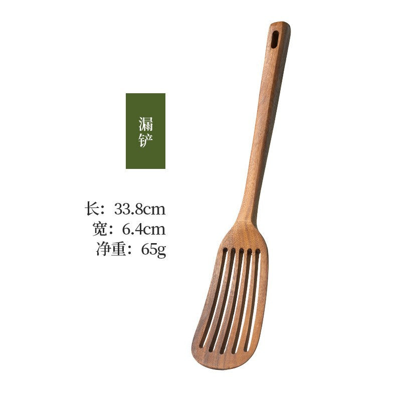 Cross-border acacia wood Amazon wooden shovel cooking shovel filter shovel wooden soup spoon colander wooden rice spoon noodle spoon set