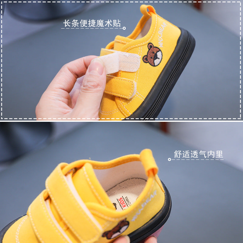 Children's shoes wholesale children's canvas shoes girls' skate shoes small and medium children's Velcro male baby kindergarten soft-soled indoor shoes
