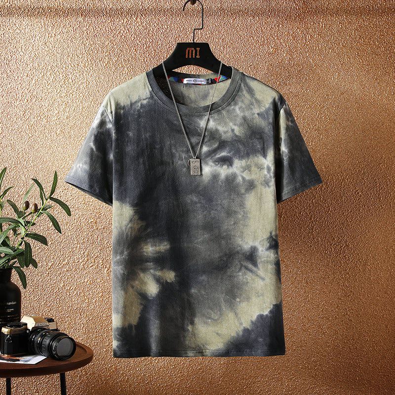 Cross-border 2021 summer new Japanese short-sleeved t-shirt men's trendy brand loose ins Hong Kong style camouflage T-shirt men's clothing