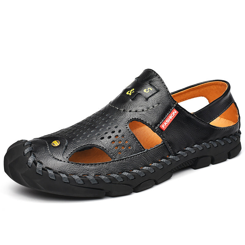 Sandals men summer 2023 new outdoor soft sole casual shoes men Korean style trendy men's breathable beach shoes driving