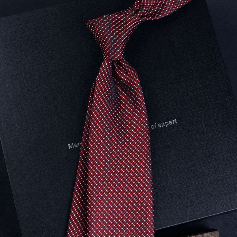 Necktie business tie silk hand tie men's fashion retro business casual professional dress 8CM boxed