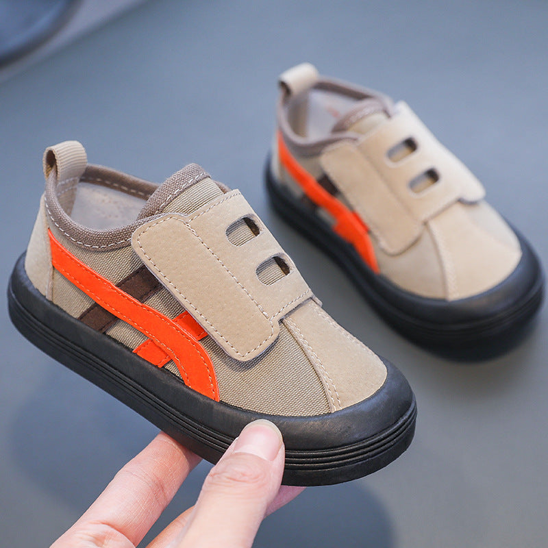 Children's shoes wholesale children's canvas shoes girls' skate shoes small and medium children's Velcro male baby kindergarten soft-soled indoor shoes