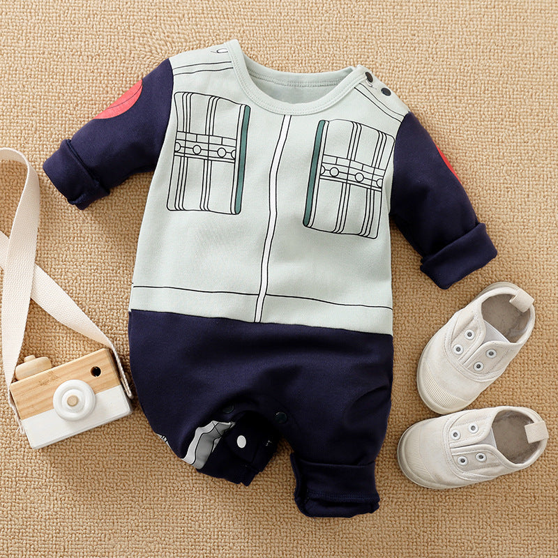 Baby Spring and Autumn Clothing Cotton Long Sleeve Harness Category A Outerwear Animation Themed Newborn Onesie Romper