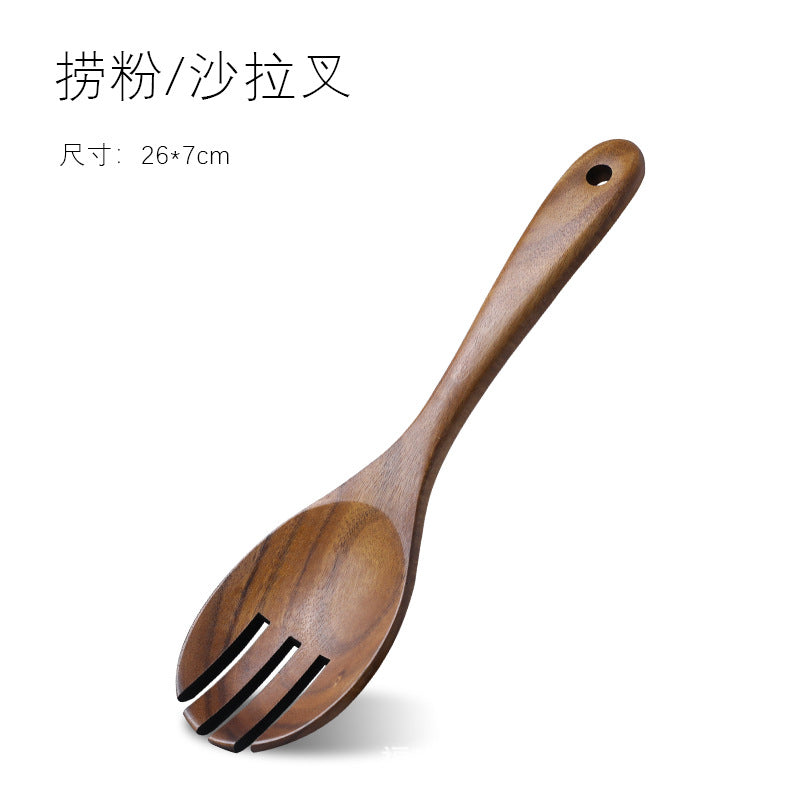 Cross-border acacia wood Amazon wooden shovel cooking shovel filter shovel wooden soup spoon colander wooden rice spoon noodle spoon set