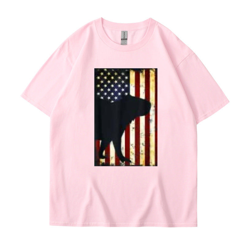 Cross-border foreign trade independent station spring and summer new fashion all-match loose male couple short-sleeved trendy T-shirt casual top