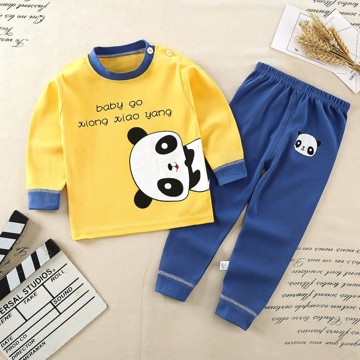Children's underwear set cotton pajamas girls baby long johns cotton boys home clothes children's clothing wholesale
