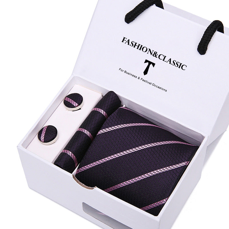 Men's tie gift box 5-piece suit group tie business formal wedding tie manufacturer wholesale