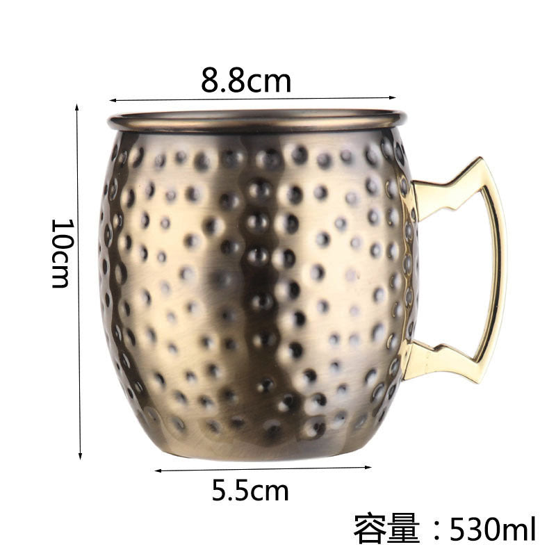 550ml Moscow Mule Copper Mug Handcrafted 304 Stainless Steel Cup Beer Cocktail Glass Coffee Cup Premium Gift For Drink Lovers