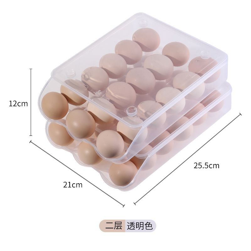 Egg carton automatic egg rolling slide design refrigerator storage box crisper anti-fall large multi-layer storage artifact