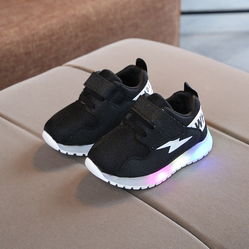 2024 Spring and Autumn New Children's Shoes LED Light Up 1-7 Years Old Children's Sports Shoes Boys and Girls Mesh Lightweight Luminous Shoes