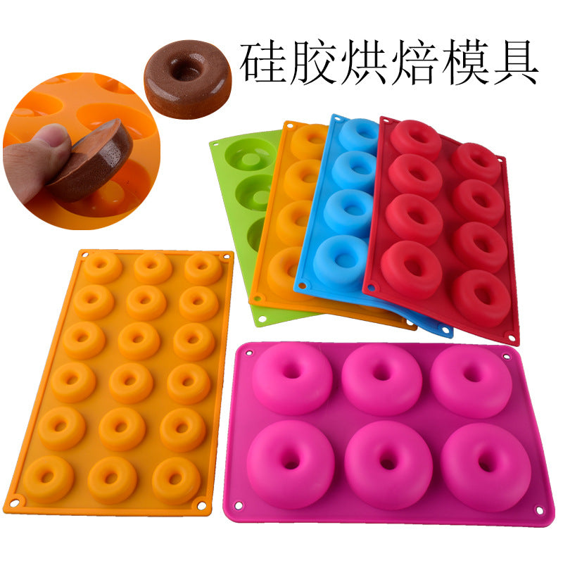 Large 6 with 8 with 18 Silicone Donut Mold Macaron Circle Cookie Cake Baking Silicone Mold