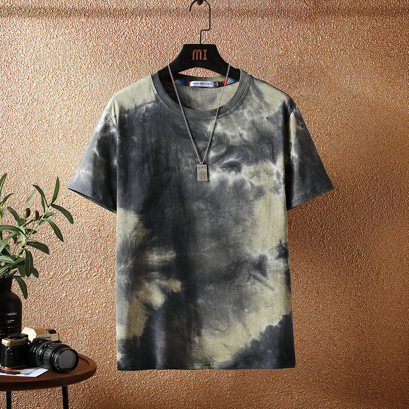 Cross-border 2021 summer new Japanese short-sleeved t-shirt men's trendy brand loose ins Hong Kong style camouflage T-shirt men's clothing