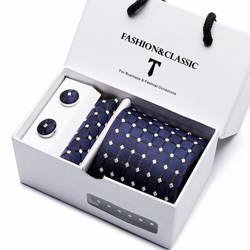 Men's tie gift box 5-piece suit group tie business formal wedding tie manufacturer wholesale