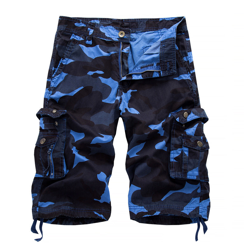 Foreign trade wholesale summer Amazon men's loose casual five-point overalls camouflage shorts multi-pocket pants A083