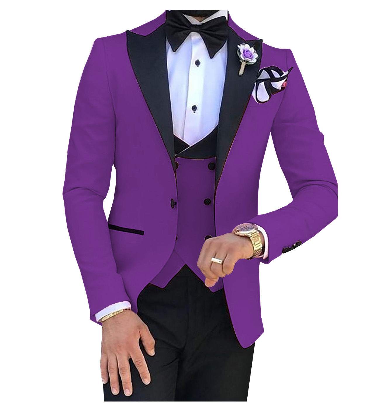 Cross-border Explosive Men's Suit Three-piece Suit Gun Barge Collar Wedding Suit Men's Suit One Drop Shipping Factory