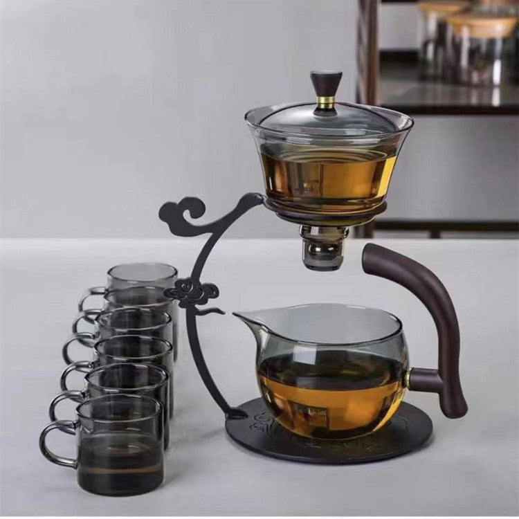Semi-automatic glass tea set set lazy tea set lazy tea maker office glass all-in-one tea maker