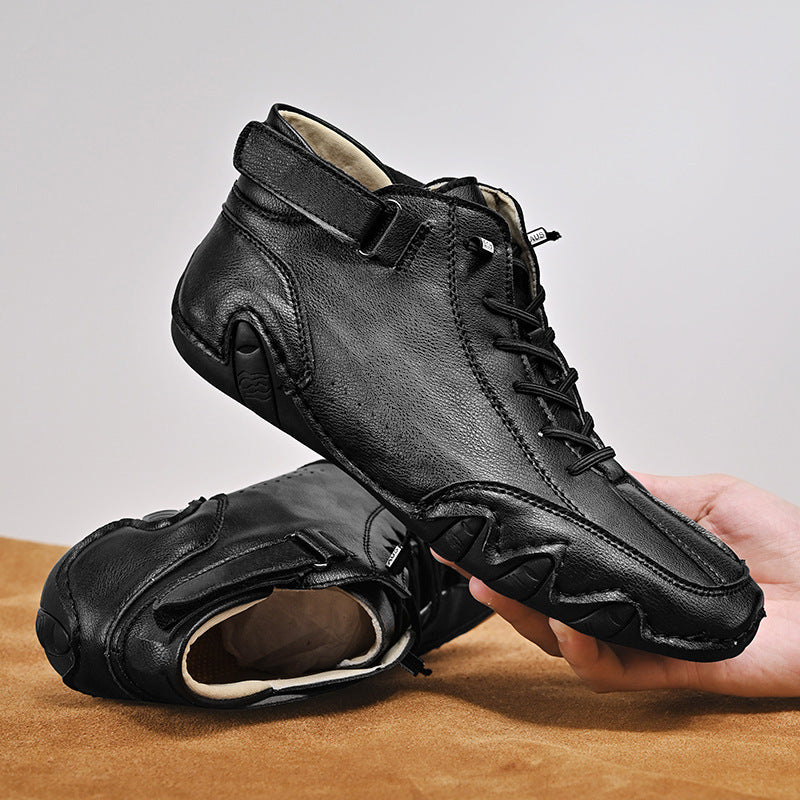 Didi Ram popular style men's shoes high-top cotton shoes men's casual shoes winter plus velvet thickened shoes Martin boots men's models