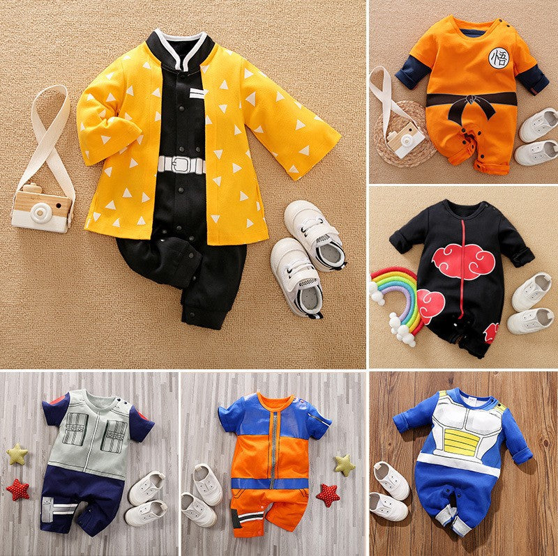 Baby Spring and Autumn Clothing Cotton Long Sleeve Harness Category A Outerwear Animation Themed Newborn Onesie Romper