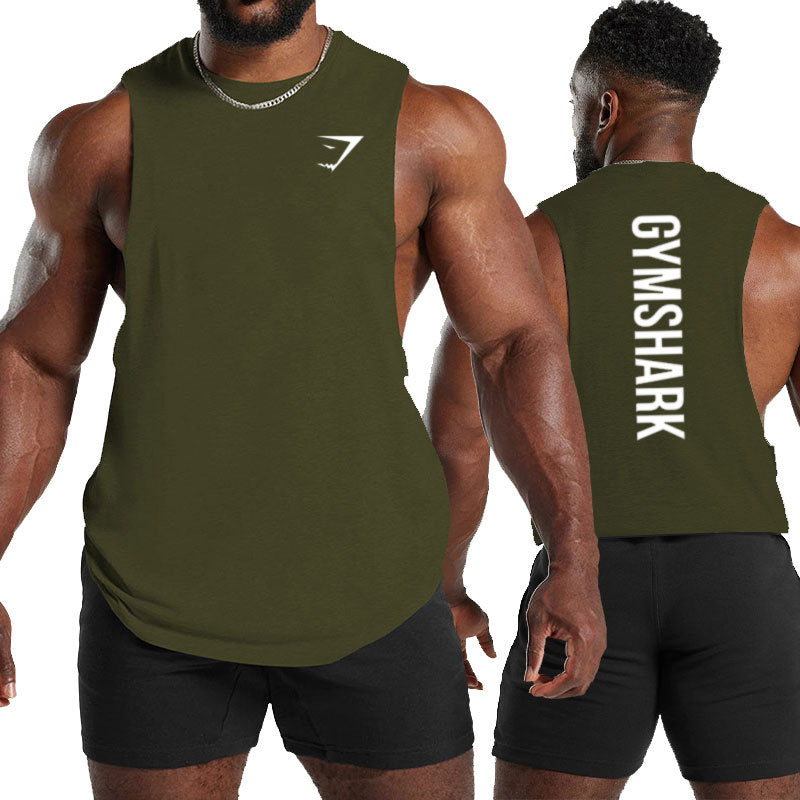 Muscle new men's summer sports leisure running gym exercise sleeveless vest foreign trade cross-border wholesale
