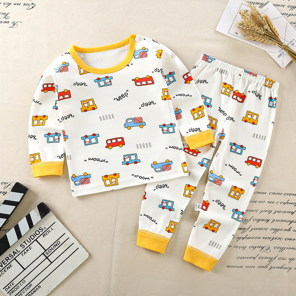 Children's underwear set cotton pajamas girls baby long johns cotton boys home clothes children's clothing wholesale