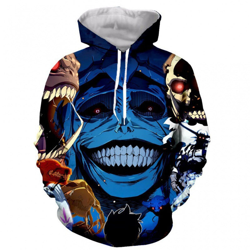 Cross-border factory Europe and America Solo Leveling printed hoodie sweatshirt men's loose Harajuku 3D hoodie