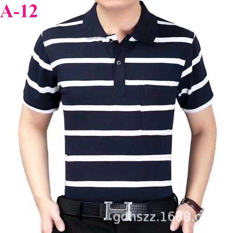 Real pocket summer men's short-sleeved T-shirt wholesale lapel loose middle-aged t-shirt casual trend dad outfit