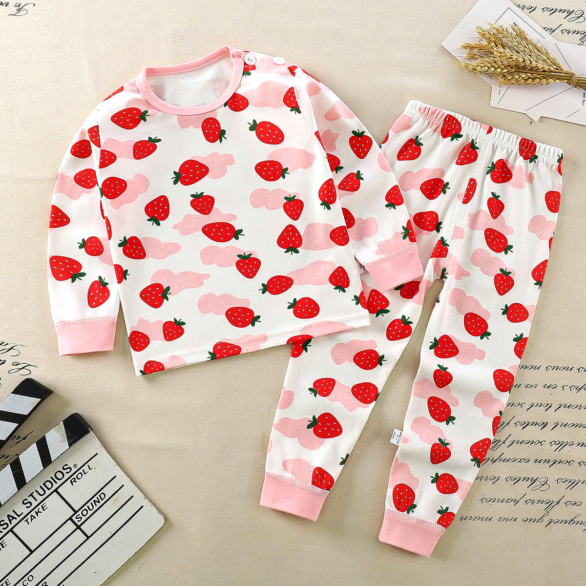 Children's underwear set cotton pajamas girls baby long johns cotton boys home clothes children's clothing wholesale