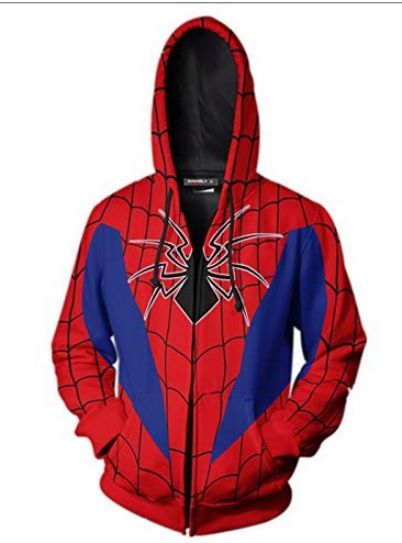 3D digital printing Spider-Man New Era Little Black Spider cosplay anime zipper cardigan hooded sweatshirt