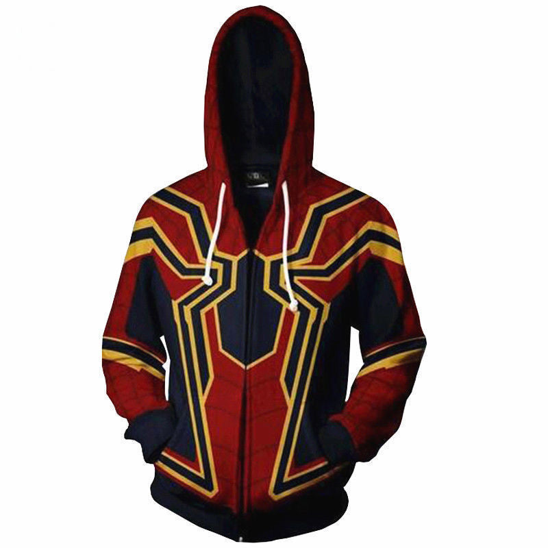 3D digital printing Spider-Man New Era Little Black Spider cosplay anime zipper cardigan hooded sweatshirt
