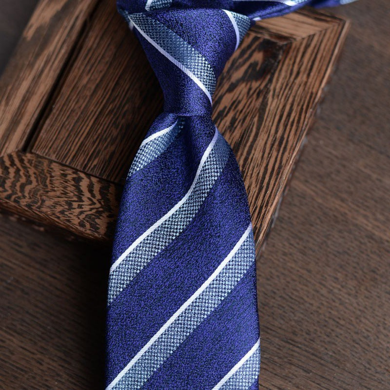 Necktie business tie silk hand tie men's fashion retro business casual professional dress 8CM boxed