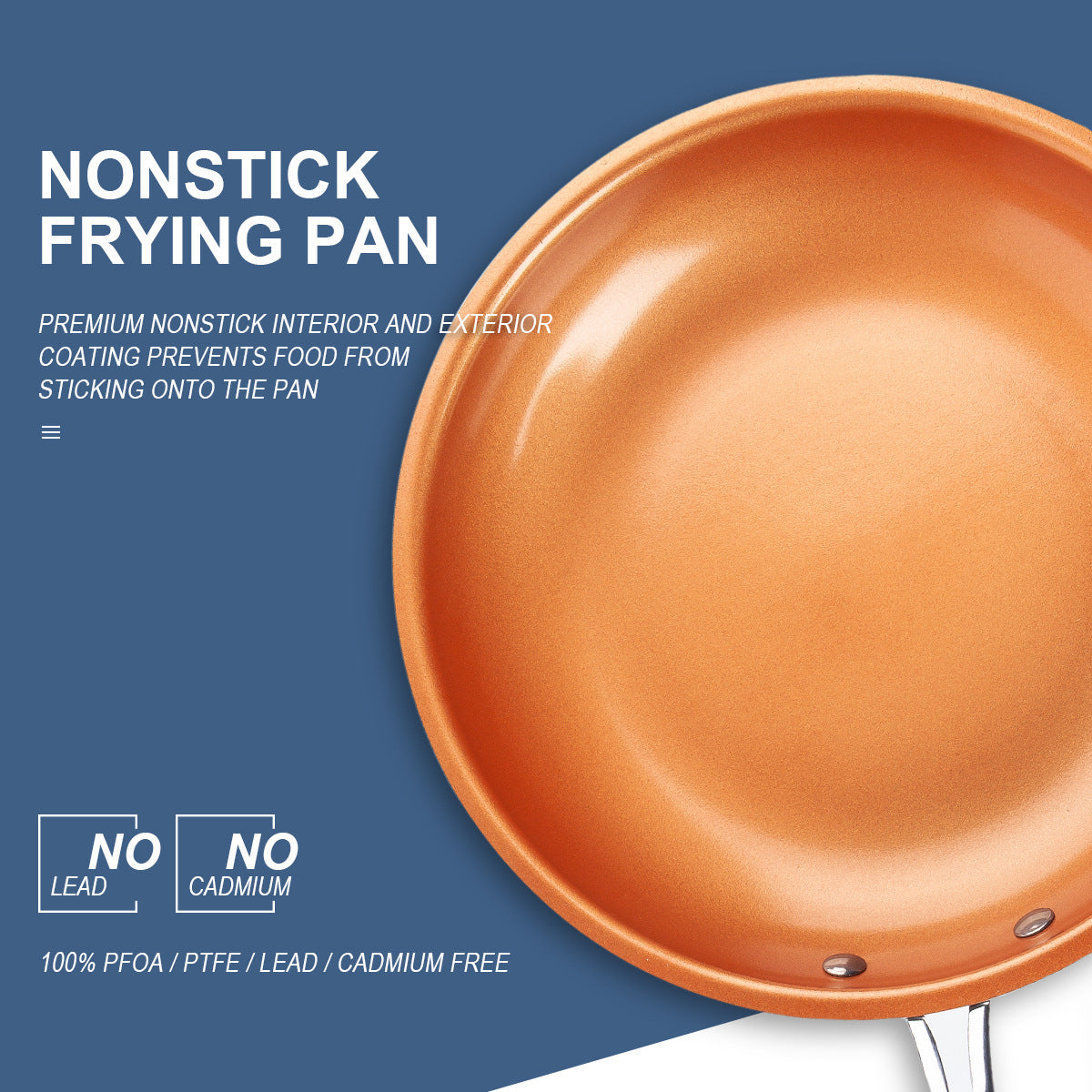 Copper pan copper non-stick pan multi-size round pan aluminum alloy pressed l pan with double bottom