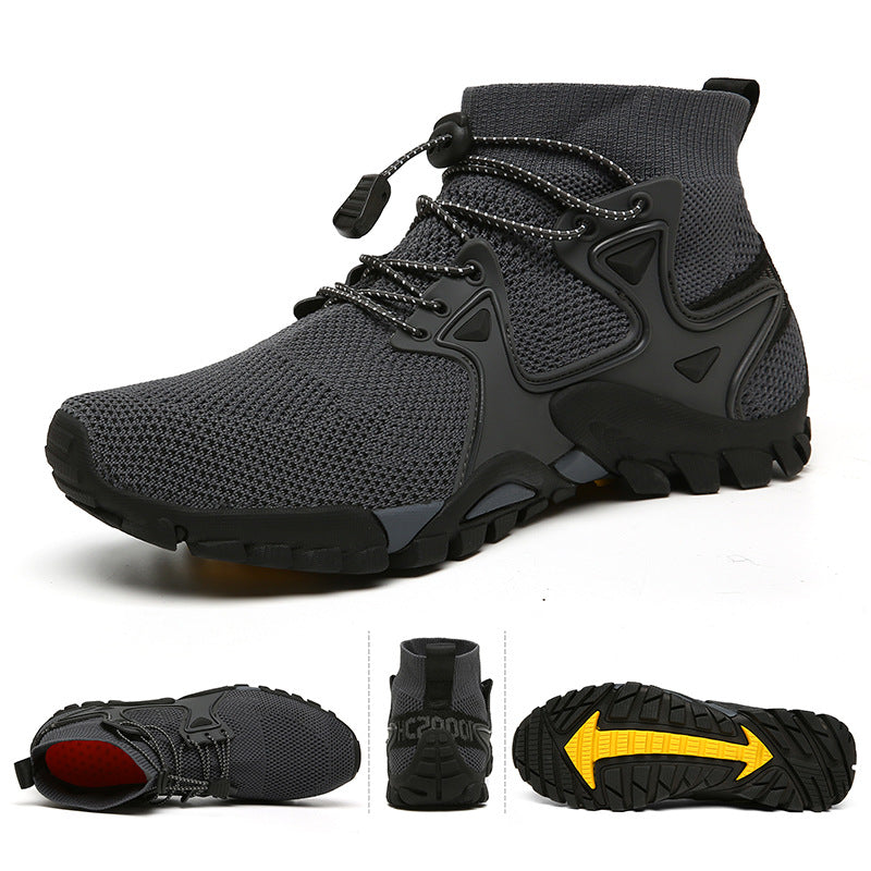 Outdoor hiking shoes, non-slip, breathable and wear-resistant, men's and women's cycling shoes, running shoes, outdoor fishing, camping, hiking and rock climbing shoes.