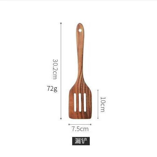 Cross-border acacia wood Amazon wooden shovel cooking shovel filter shovel wooden soup spoon colander wooden rice spoon noodle spoon set