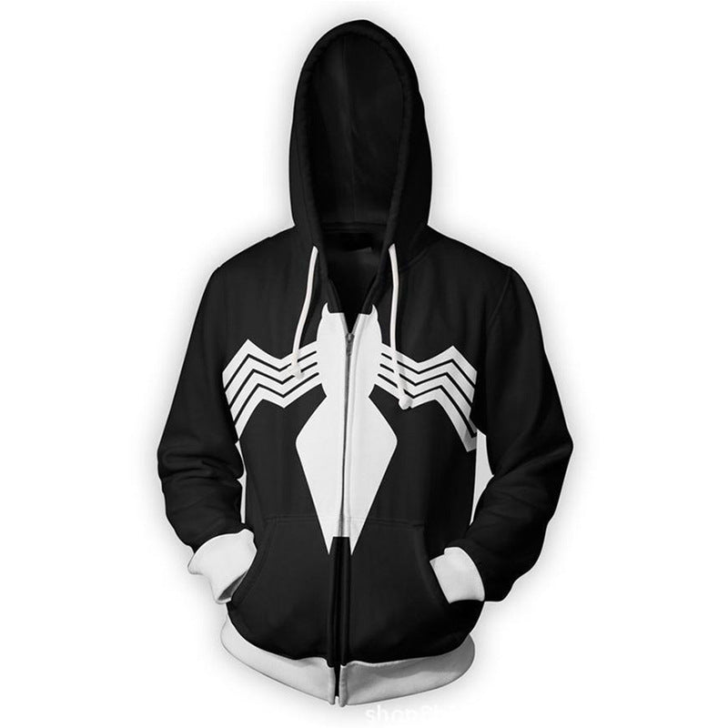 3D digital printing Spider-Man New Era Little Black Spider cosplay anime zipper cardigan hooded sweatshirt