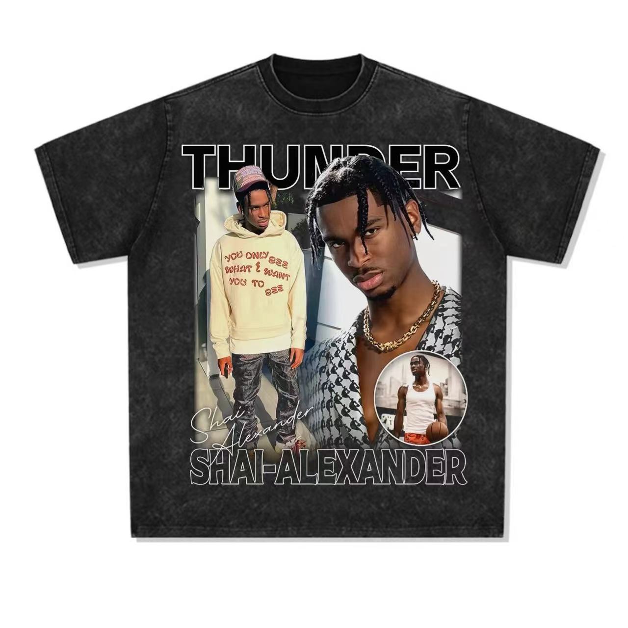 American cartoon washed short-sleeved T-shirt 2024 new couple high street trendy men's street trendy brand old loose short-sleeved