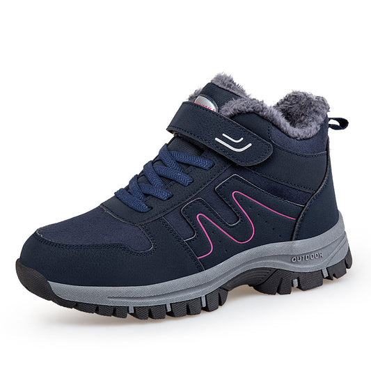 Foot Lijian elderly shoes men's autumn and winter high-top plus velvet thickened cotton shoes sports non-slip walking shoes mother snow boots