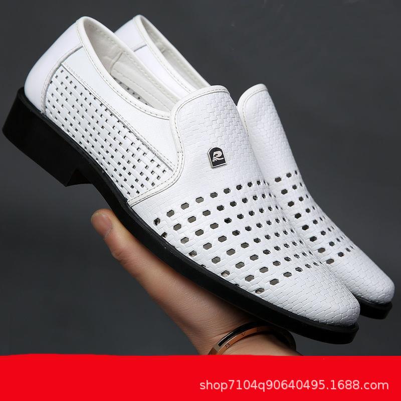 Men's sandals 2024 new summer casual  hole shoes hollow men's leather sandals wholesale one piece drop shipping