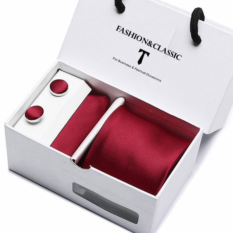 Men's tie gift box 5-piece suit group tie business formal wedding tie manufacturer wholesale
