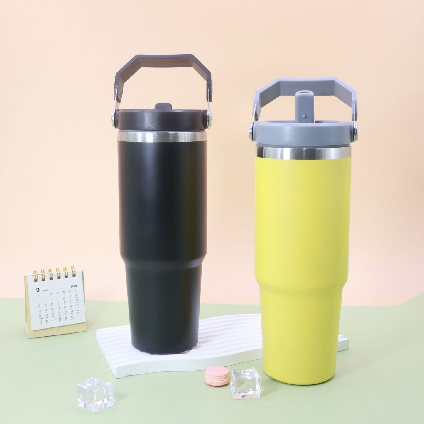 30oz large capacity handle cup 304 stainless steel vacuum insulation cup home portable cup